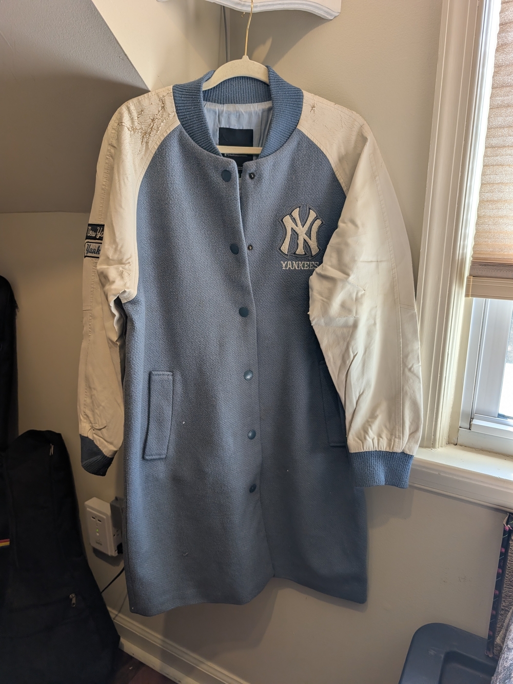 New York Yankees World Series Championship MLB Jacket Blue White Fan Apparel